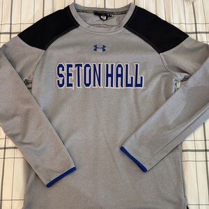 Under Armour Gray and Black Seton Hall Long Sleeve Tee